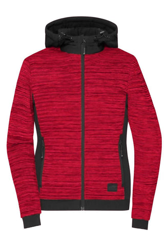 Kaufen red-melange-black Damen Strickfleece Jacke | JN1843