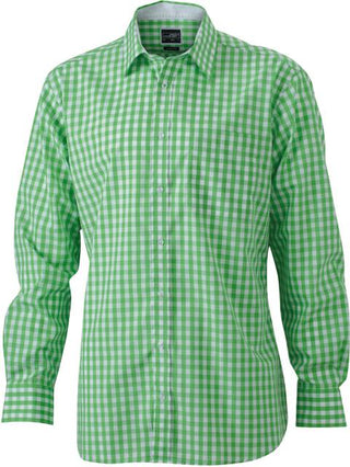 Kaufen green-white Popeline Karo Hemd langarm | JN 617