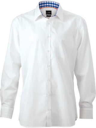 Kaufen white-royal-white Popeline Hemd mit Karoeinsätzen | JN 619
