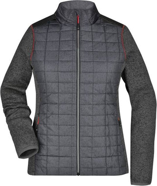 Kaufen grey-melange-anthracite-melange Damen Strick Hybrid Jacke | JN 741