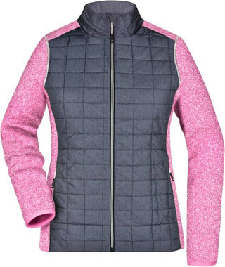 Kaufen pink-melange-anthracite-melange Damen Strick Hybrid Jacke | JN 741