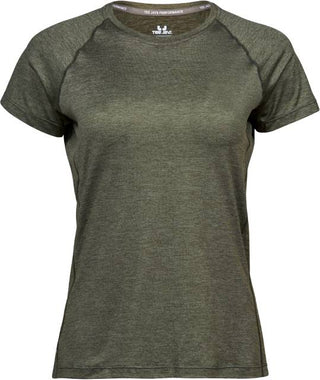 Kaufen olive-melange Damen CoolDry Sport Shirt | 7021