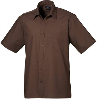 Kaufen brown Popeline Hemd kurzarm | PR202 | Naturfarben