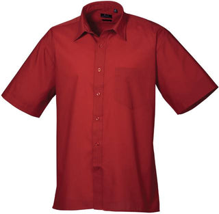 Kaufen burgundy Popeline Hemd kurzarm | PR202 | Warme Farben