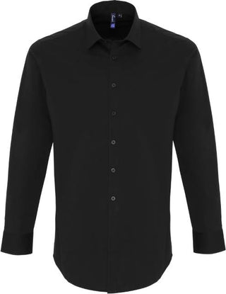 Kaufen black Popeline Stretch Hemd langarm | PR244