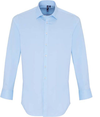 Kaufen pale-blue Popeline Stretch Hemd langarm | PR244