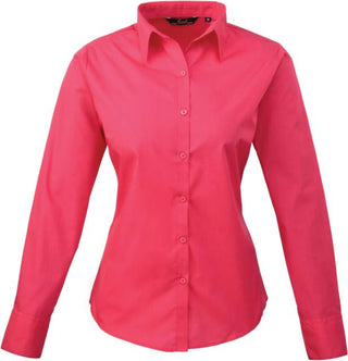 Kaufen hot-pink Popeline Bluse langarm | PR300 | Warme Farben