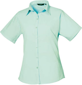 Kaufen aqua Popeline Bluse kurzarm | PR302 | Kalte Farben