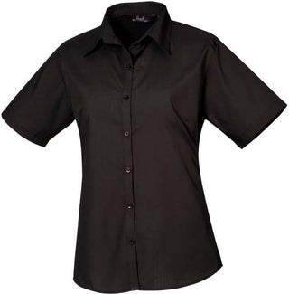 Kaufen black Popeline Bluse kurzarm | PR302 | Naturfarben