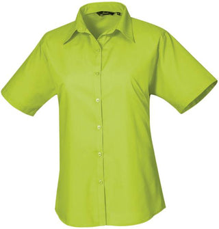 Kaufen lime Popeline Bluse kurzarm | PR302 | Kalte Farben
