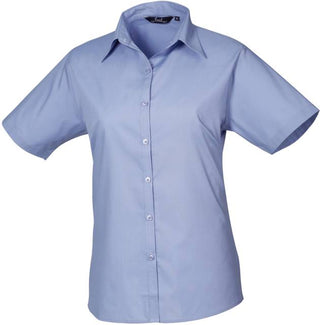 Kaufen mid-blue Popeline Bluse kurzarm | PR302 | Kalte Farben