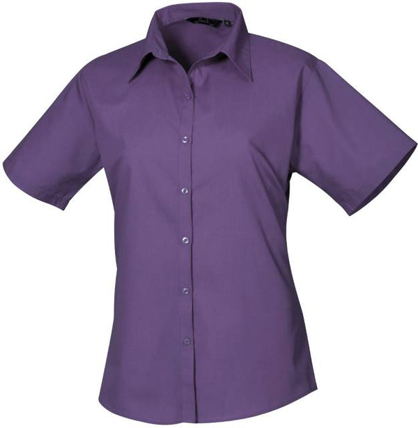 Popeline Bluse kurzarm | PR302 | Warme Farben